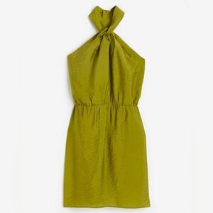 H&M Halterneck dress In Olive Green Size medium